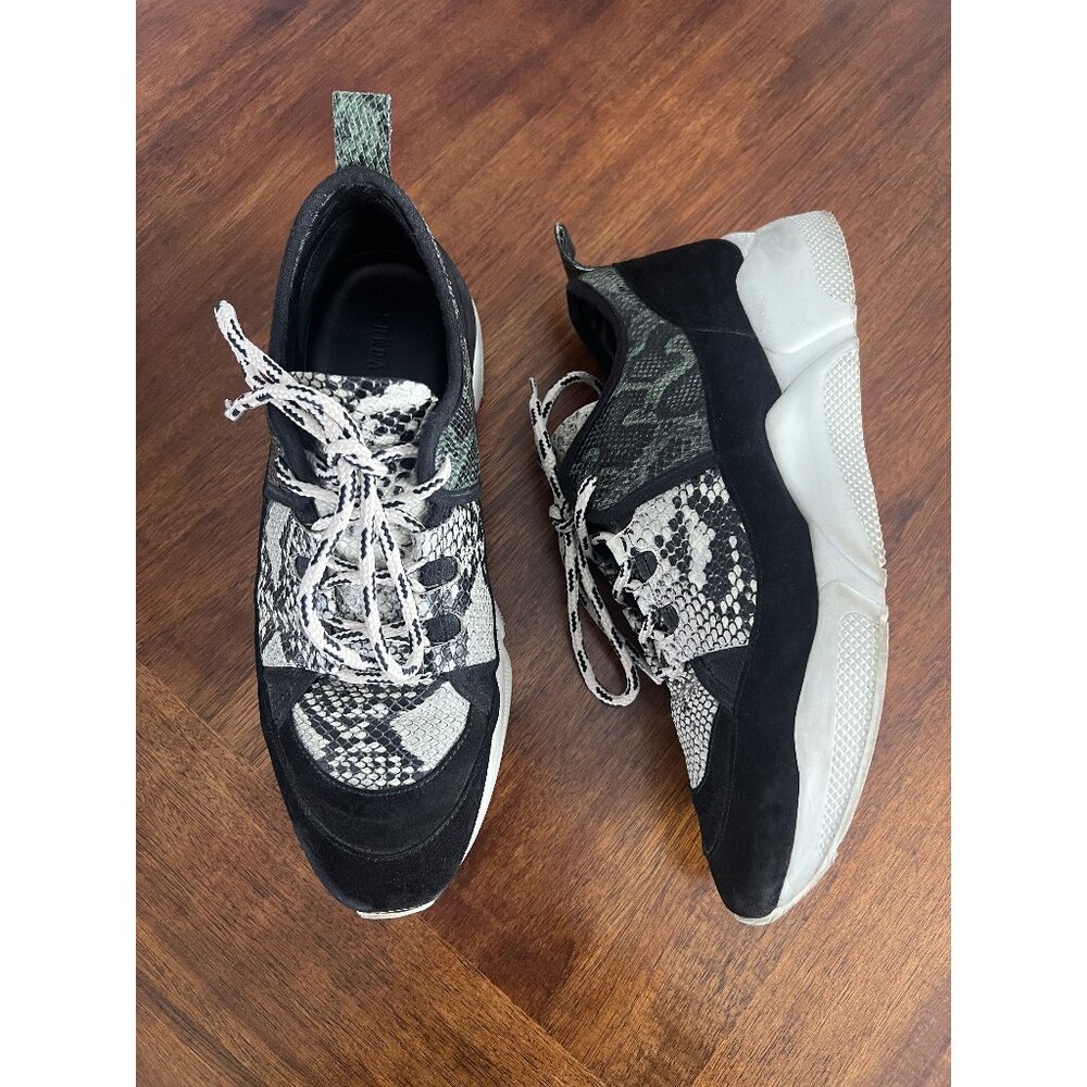 Freda Salvador Leather Snake Print Sneakers 10